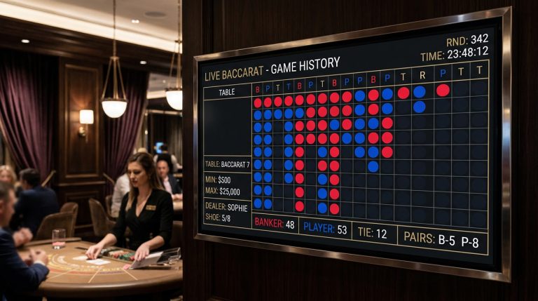 pola histori baccarat, roadmap baccarat, cara baca baccarat, trik live baccarat, tren baccarat